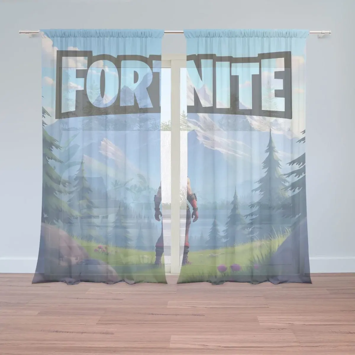 Záclony FORTNITE Horská krajina: 2ks 150x250cm