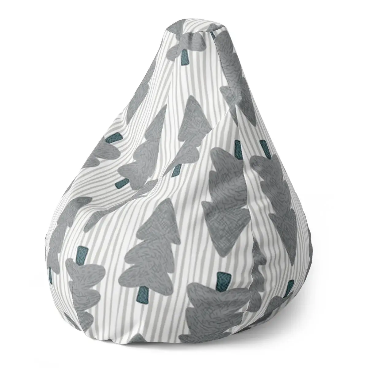 Sedací vak Pear Šedé stromky - 70 x 95 x 15 cm