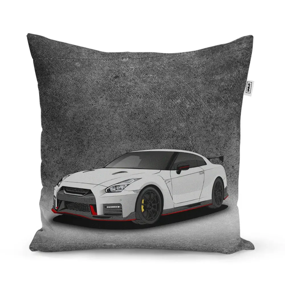 Polštář Nissan GTR 35 Šedý - 60x60 cm