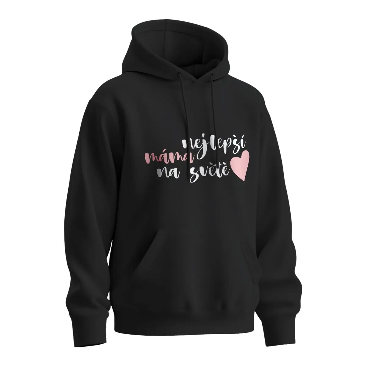 Mikina s potiskem Nejlepší máma na světě - černá 2XL