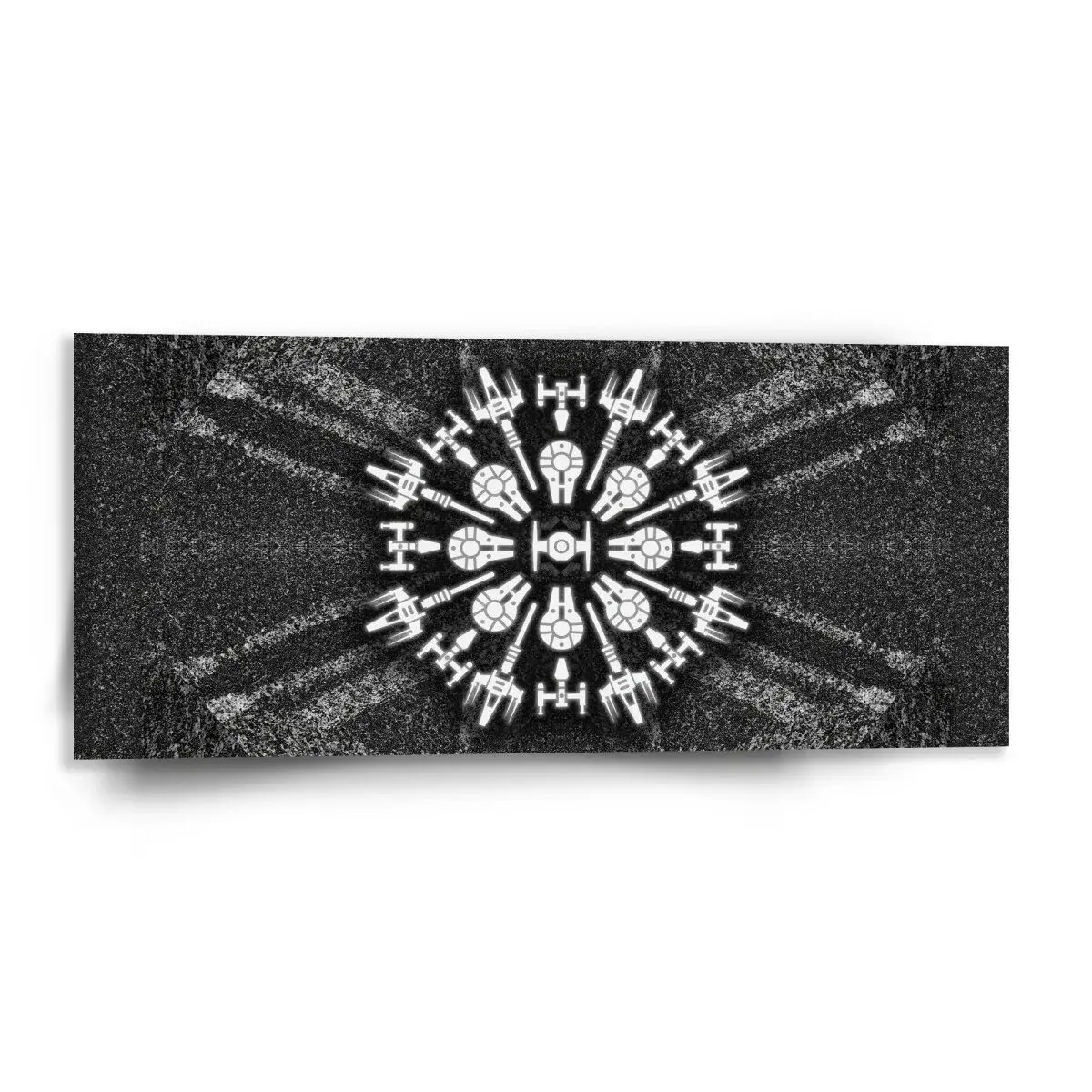 Obraz Star Wars Vesmírné lodě na šedém abstraktu - 110x50 cm