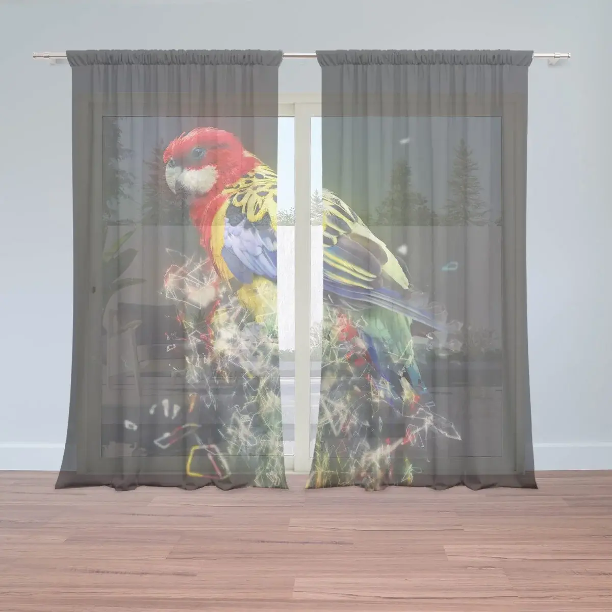 Záclony Barevný papoušek: 2ks 150x250cm