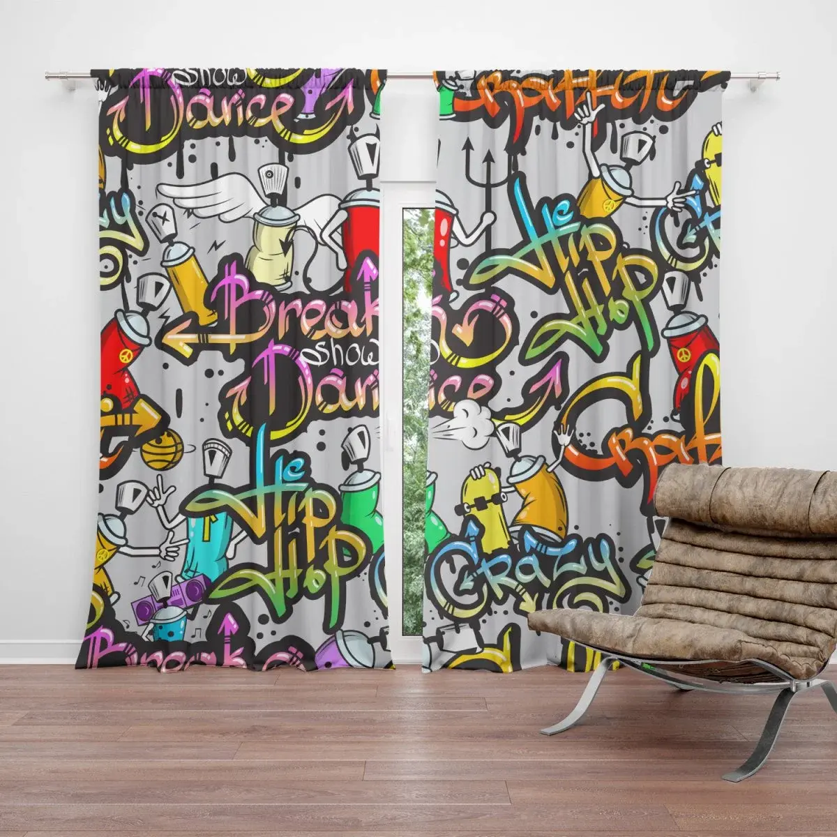 Závěs Graffiti: 2ks 140x250cm
