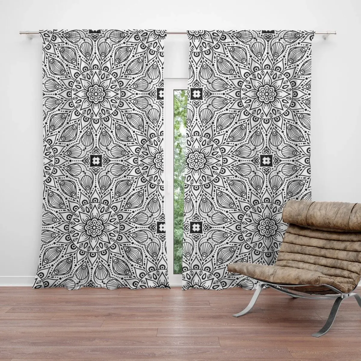 Závěs Bílé mehendi: 2ks 140x250cm