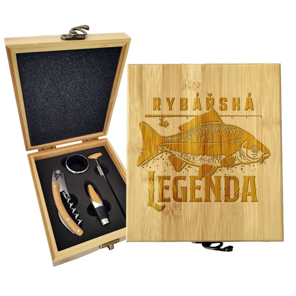 Dárková sada na víno Rybářská legenda: 147×168×49 mm