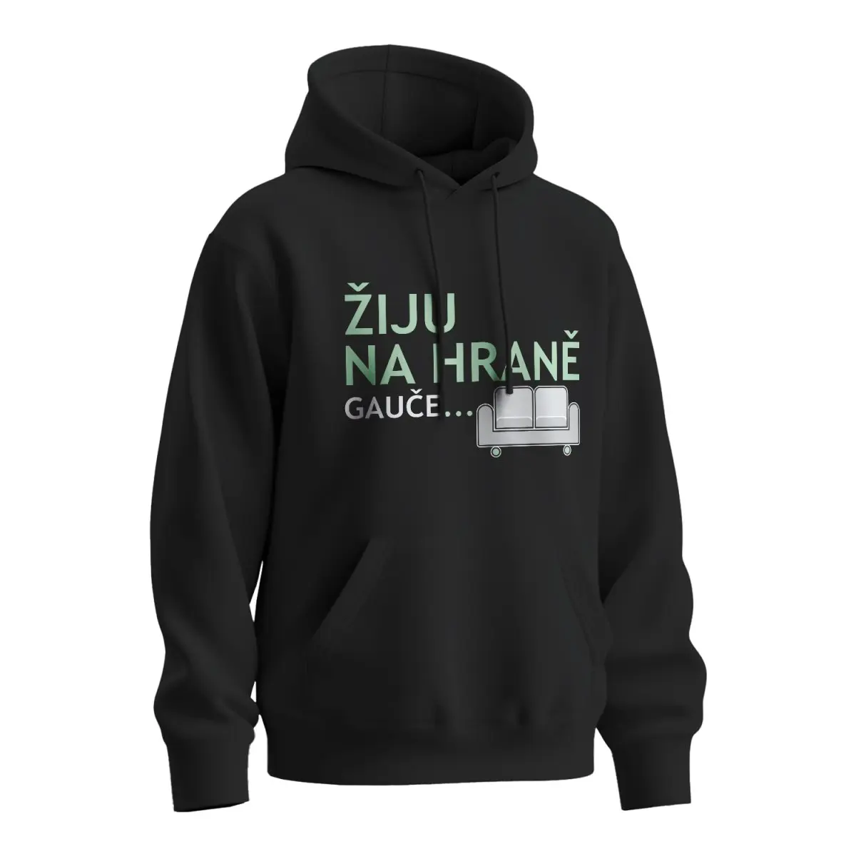 Mikina s potiskem Žiju na hraně - černá