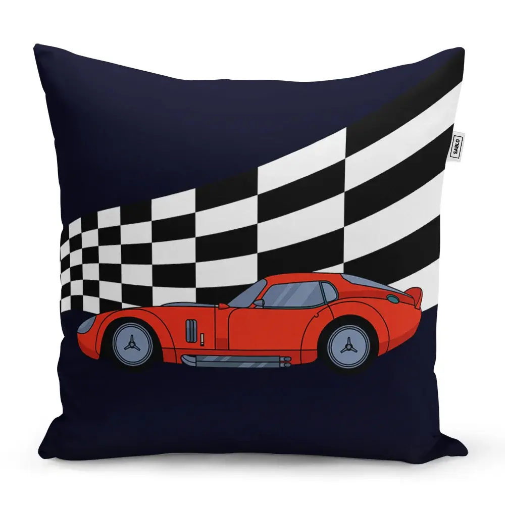Polštář Závodní auto - 50x50 cm