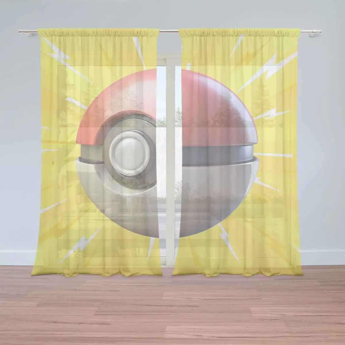 Záclony Pokemon ball Exploze: 2ks 150x250cm