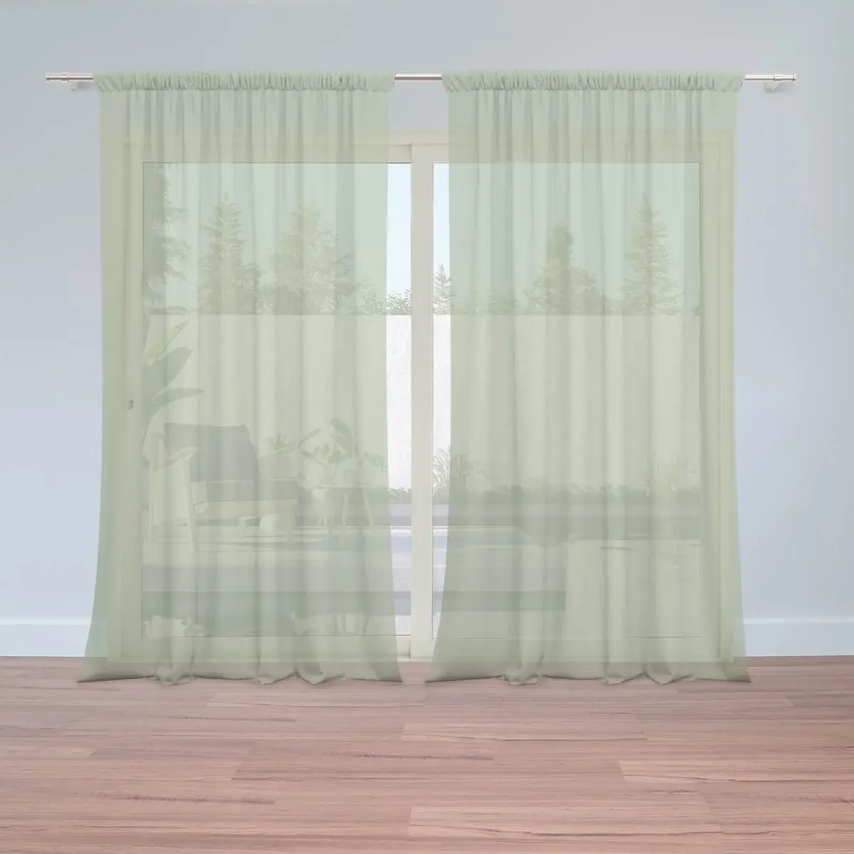 Záclony Zelená serene: 2ks 150x250cm