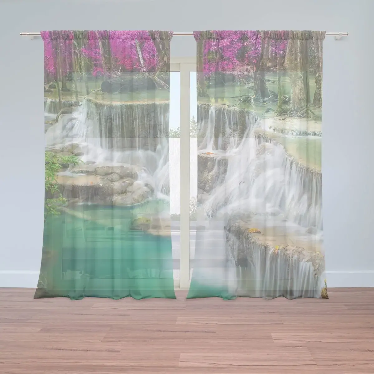 Záclony Černobílý vodopád: 2ks 150x250cm
