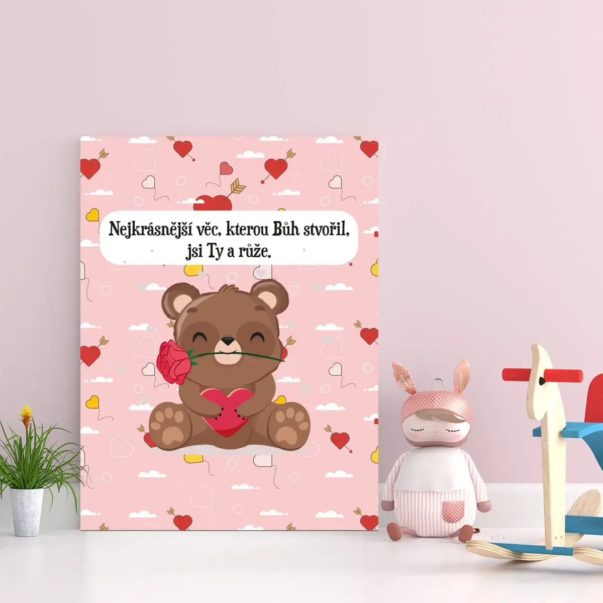Dárková cedulka Nejkrásnější věc, kterou Bůh stvořil, jsi Ty a růže: 30x40 cm