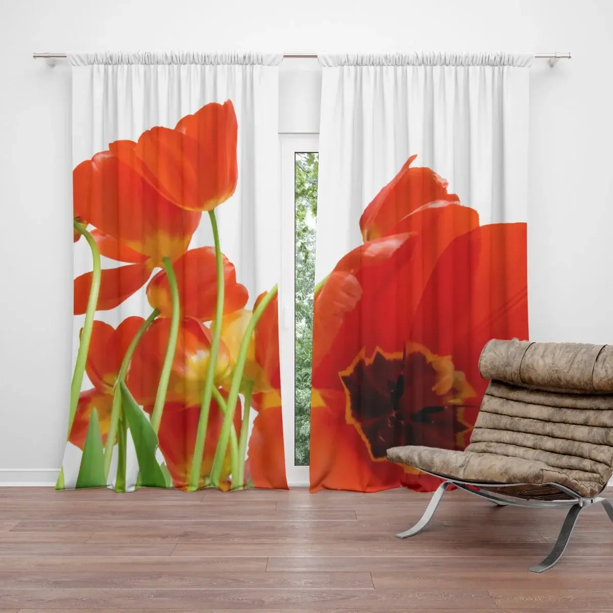 Závěs Tulipány: 2ks 140x250cm