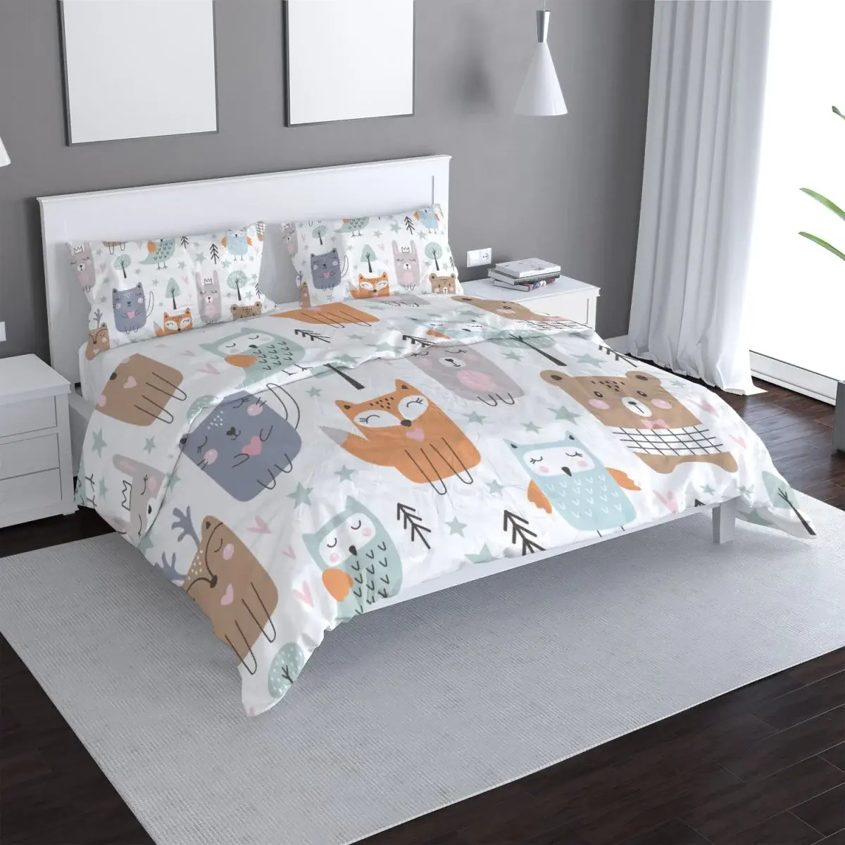 Povlečení Animovaná lesní zvířátka - 140x220 / 90x70
