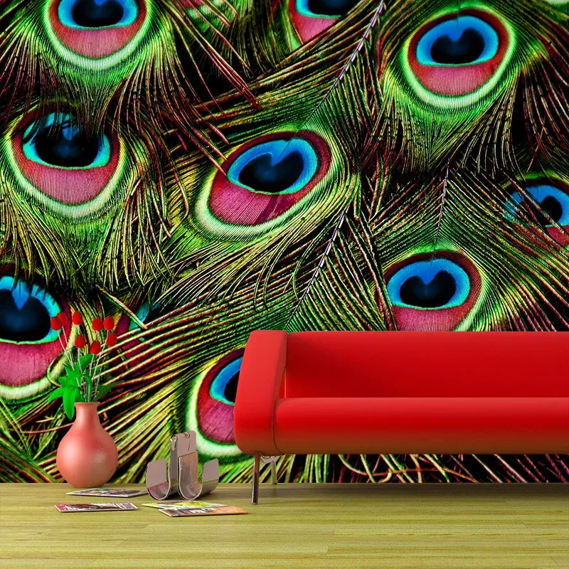Tapeta Paví peří - 125x75 cm