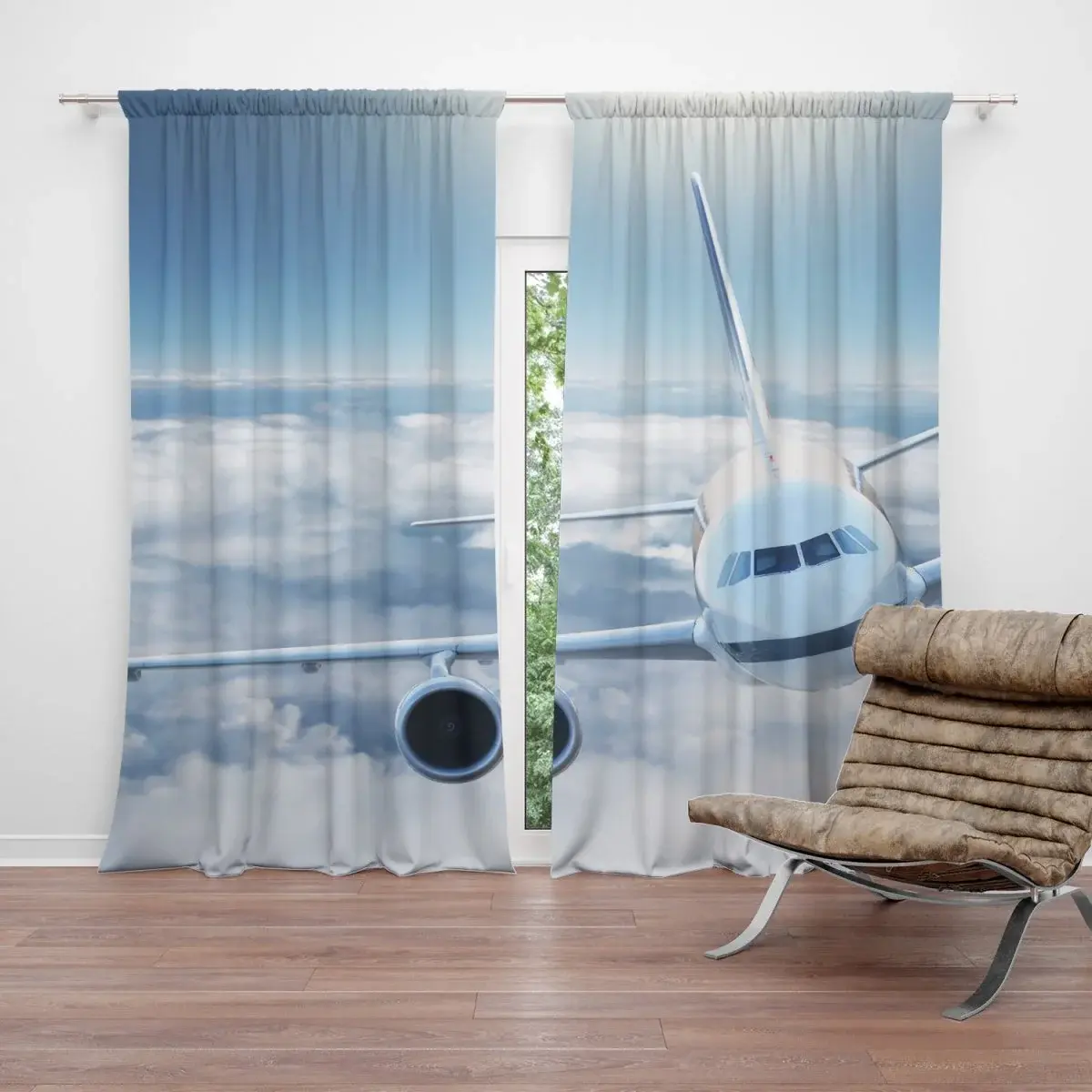 Závěs Letadlo v oblacích: 2ks 140x250cm