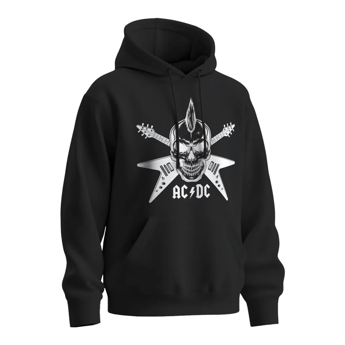 Mikina s potiskem ACDC Lebka - černá 5XL