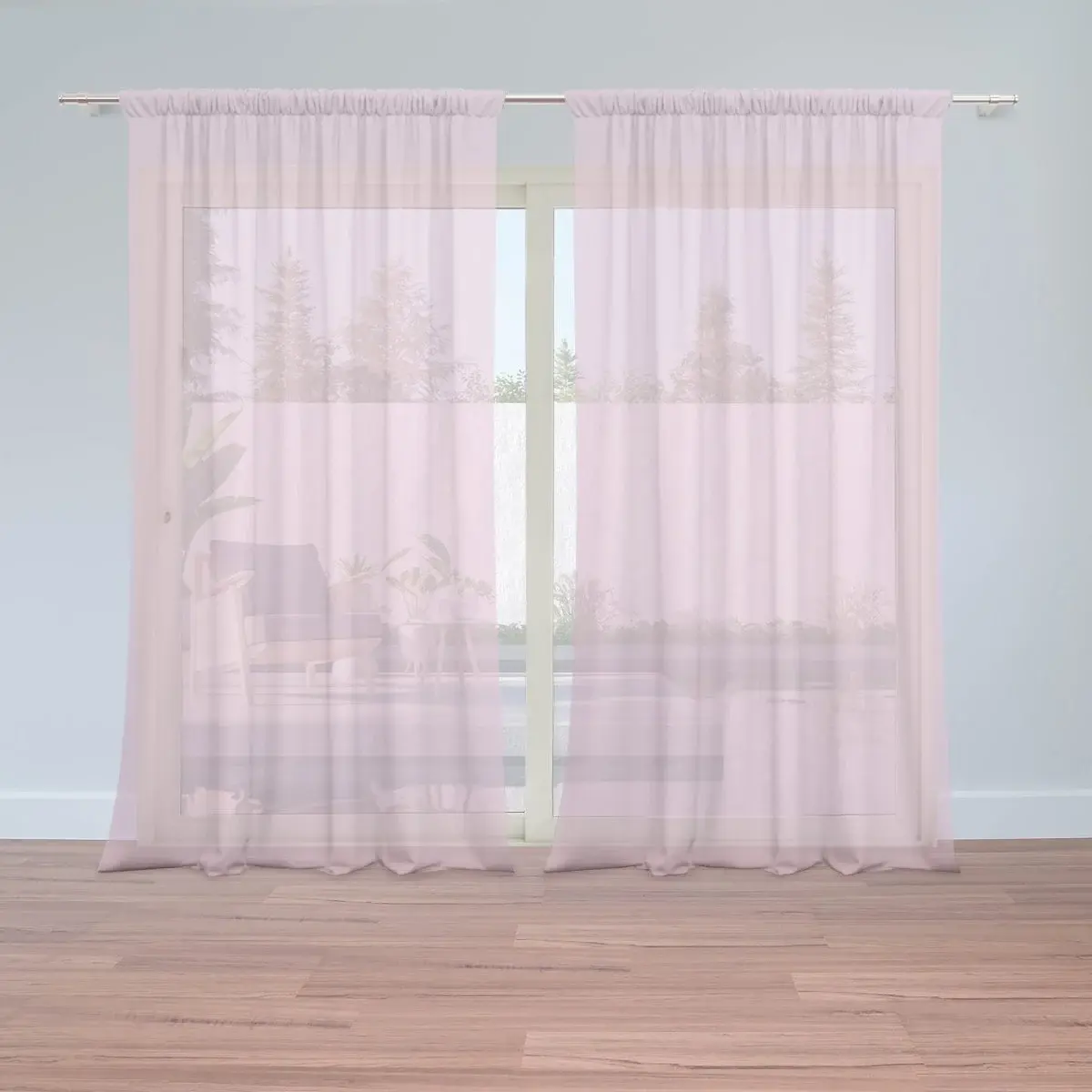 Záclony Bledě růžová: 2ks 150x250cm