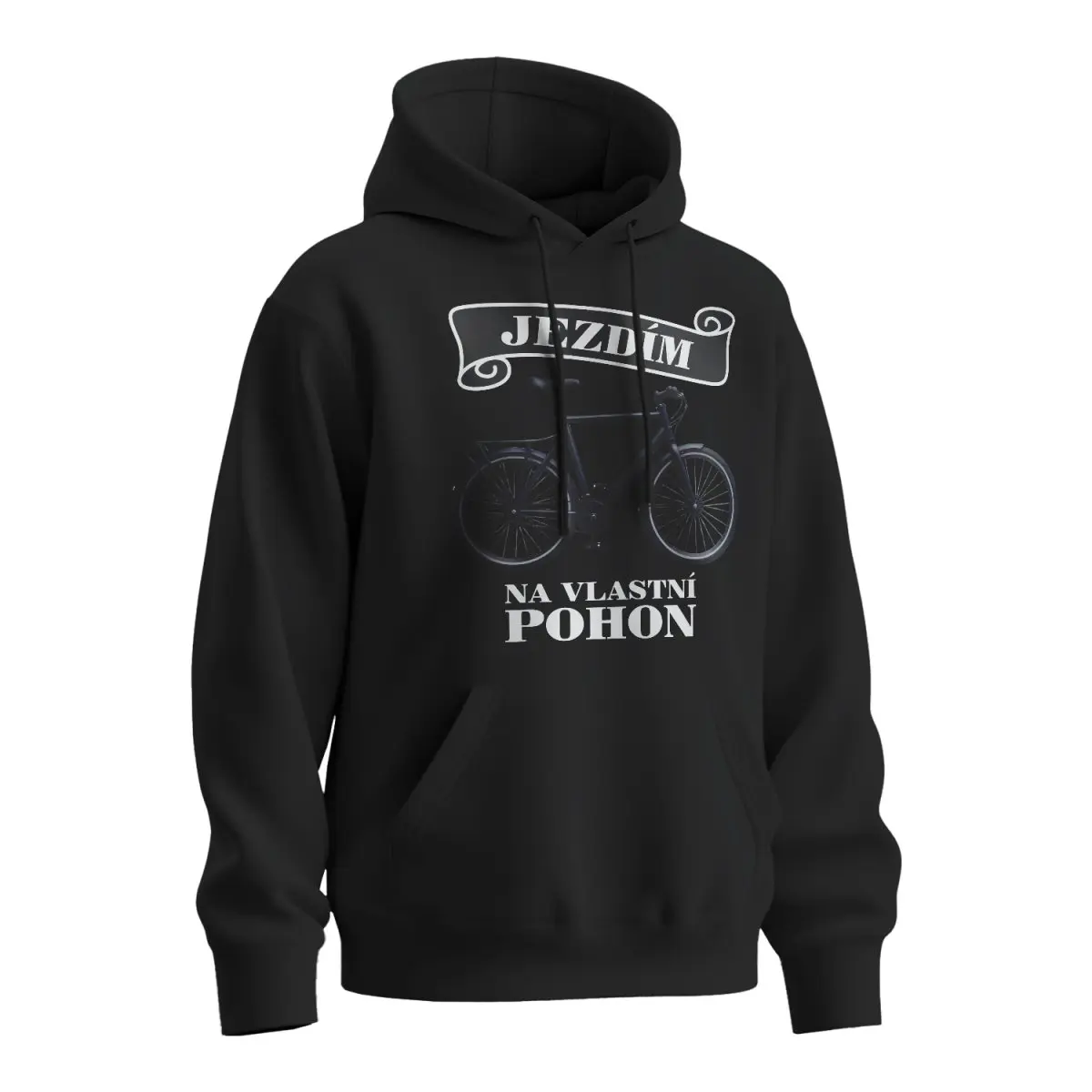 Mikina s potiskem Jezdím na vlastní pohon - černá XL