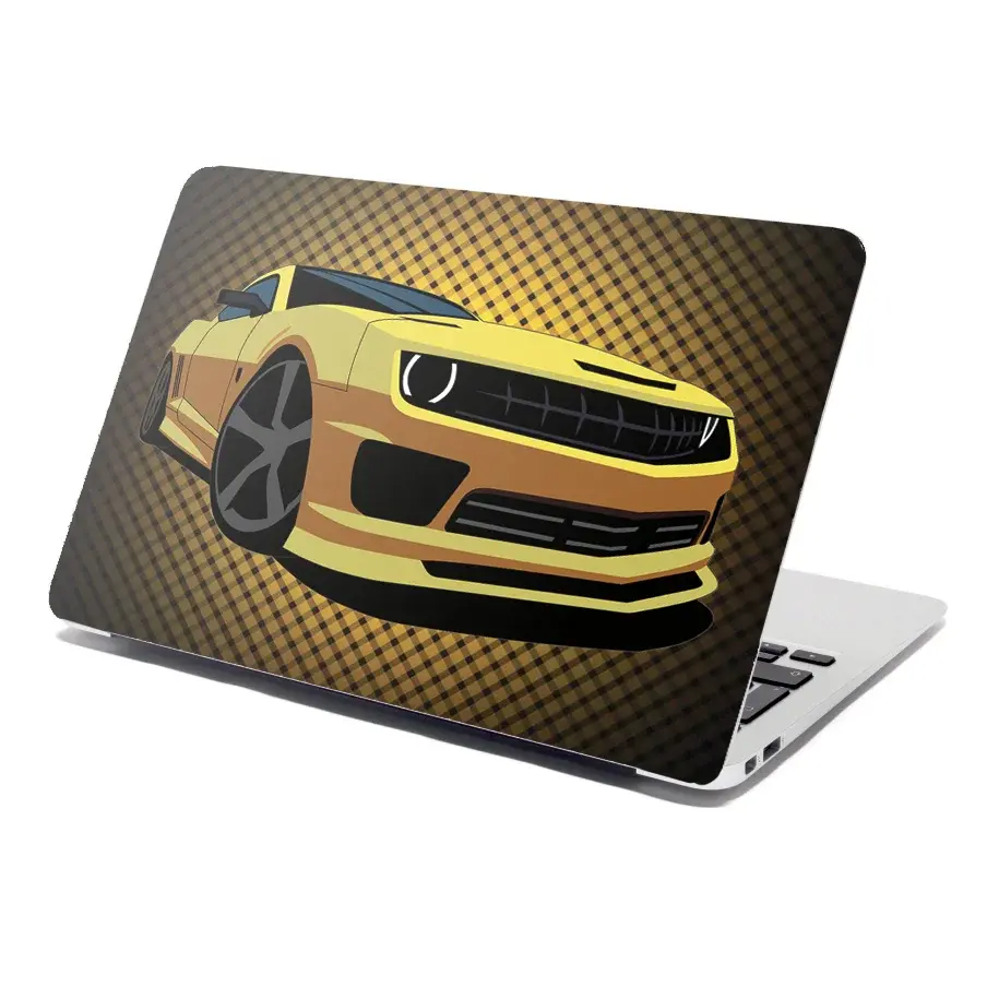 Samolepka na notebook Chevrolet Camaro Žlutá mřížka - 38x26 cm