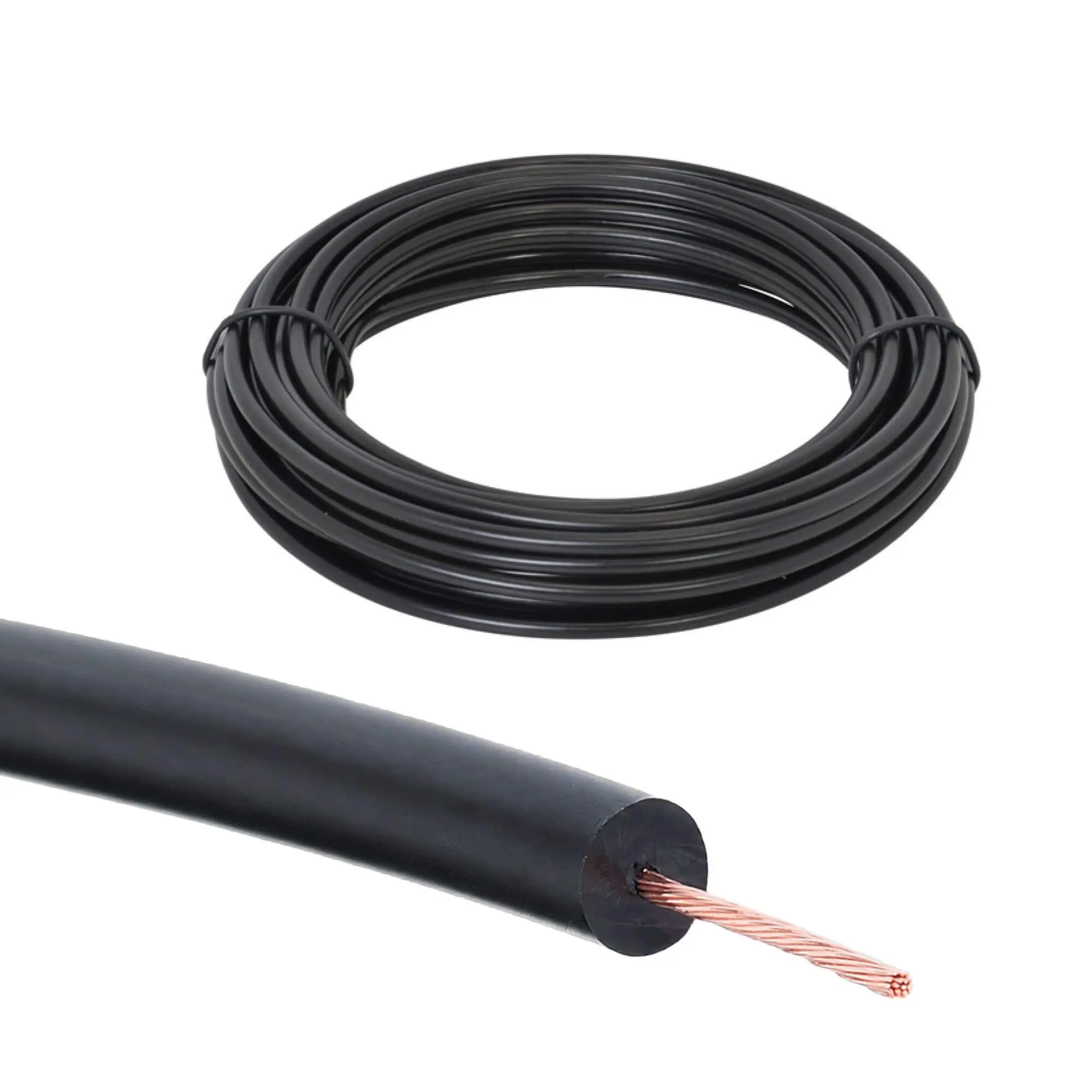 Vysokonapěťový měděný kabel s průměrem 1 mm pro elektrický ohradník - 1 m