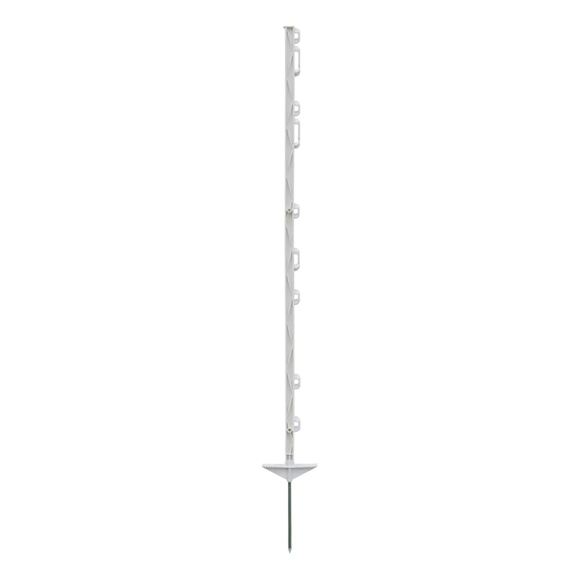 Plastový sloupek pro elektrický ohradník, délka 125 cm, 9 oček, bílá