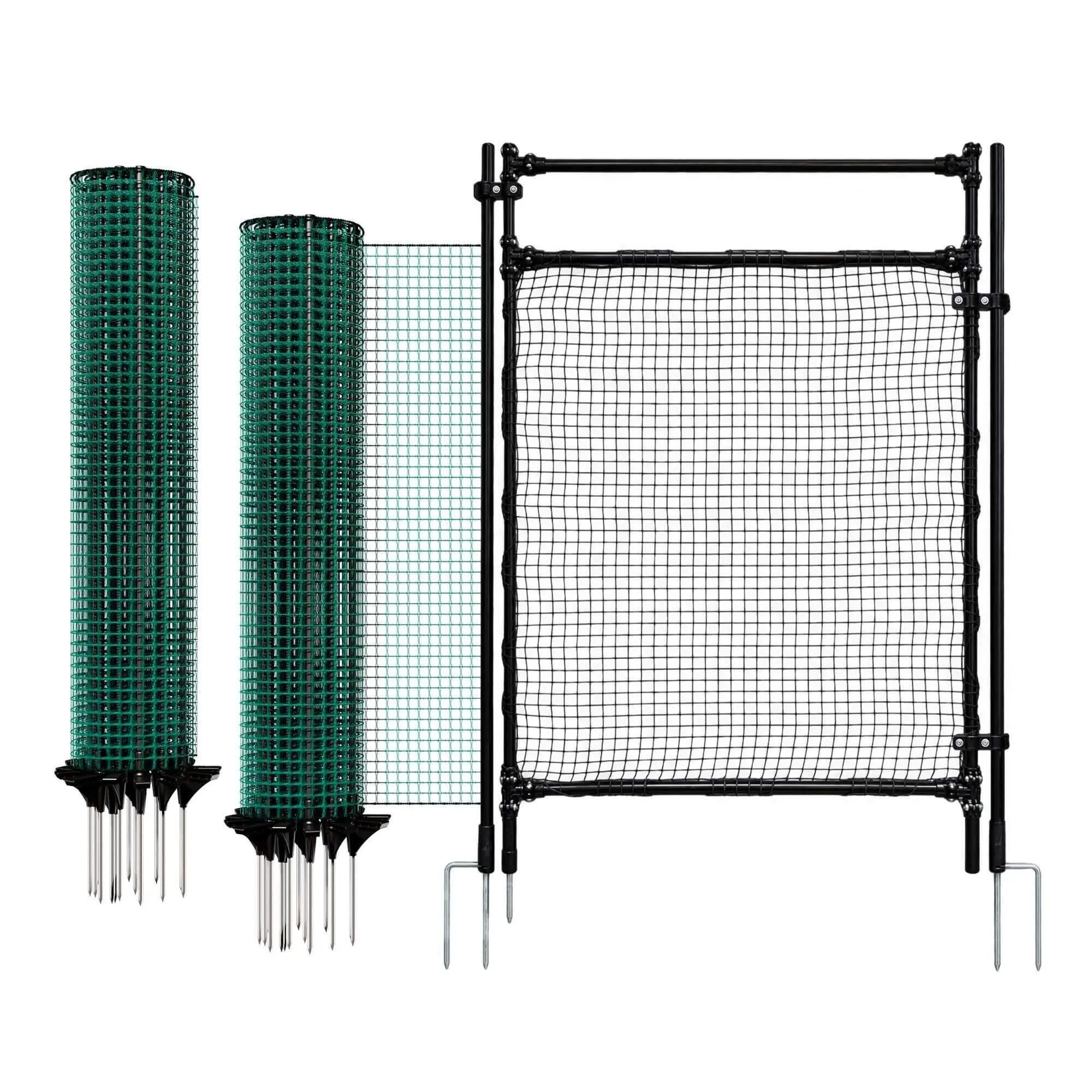 Sada dvou nevodivých ohradníkových sítí 90 cm s brankou pro psy, kočky, králíky a drůbež