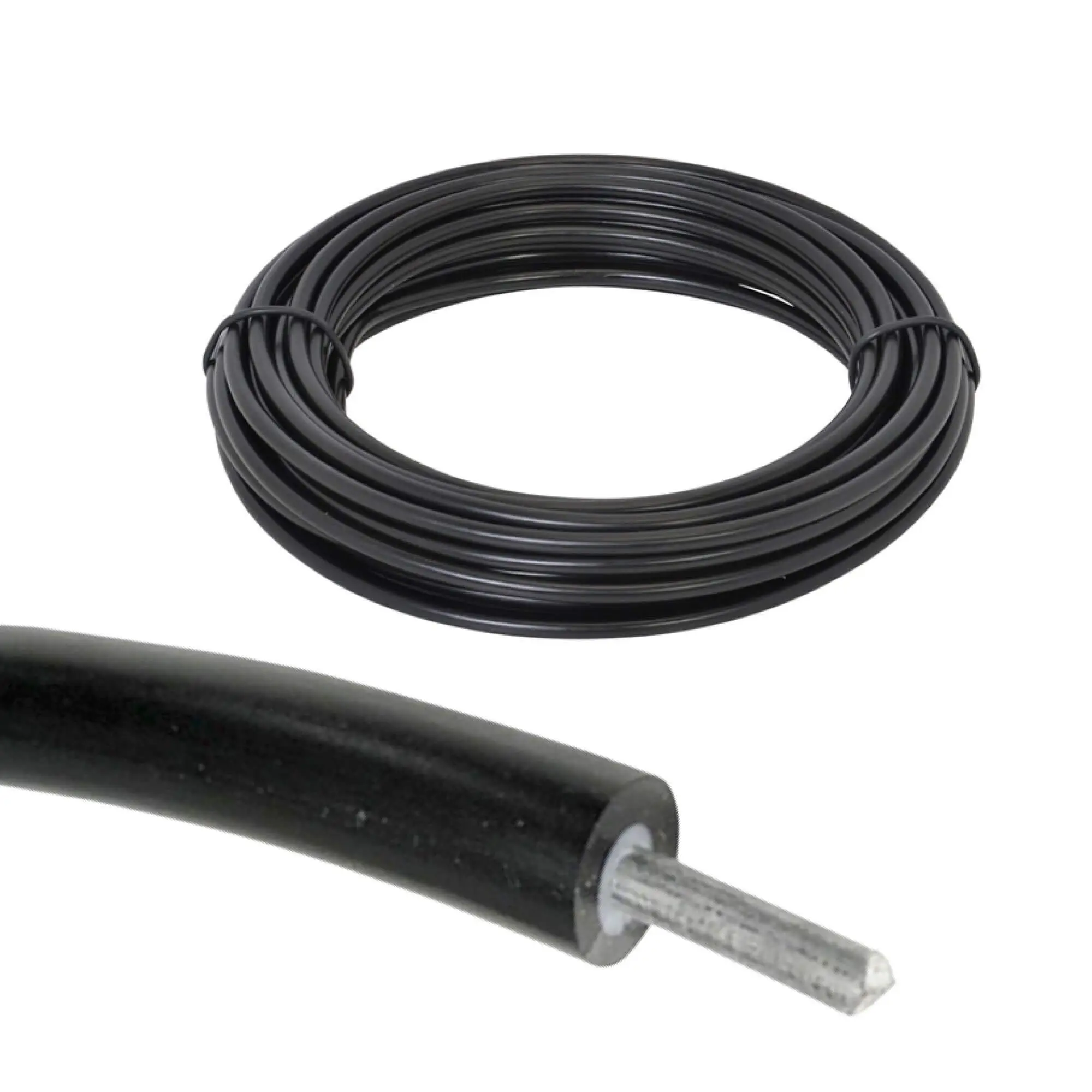 Vysokonapěťový hliníkový kabel průměr 2,5 mm pro elektrický ohradník, dvojitá izolace - 1 m