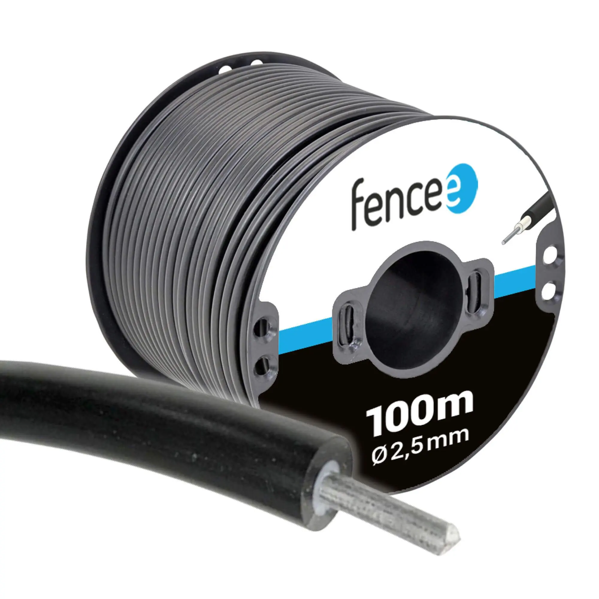 Vysokonapěťový hliníkový kabel průměr 2,5 mm pro elektrický ohradník, dvojitá izolace - 100 m