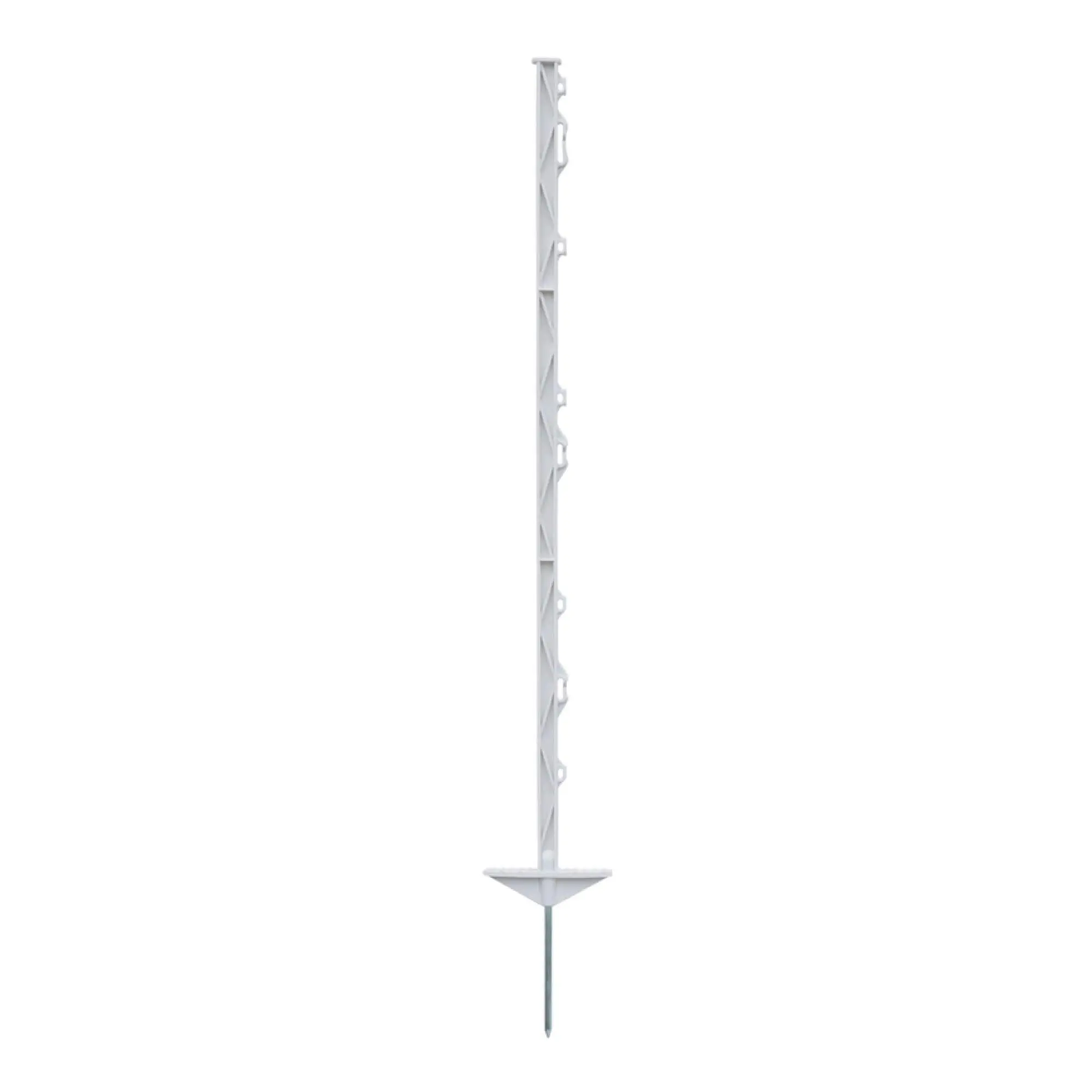 Sloupek plastový pro elektrický ohradník, délka 105 cm, 8 oček, bílý