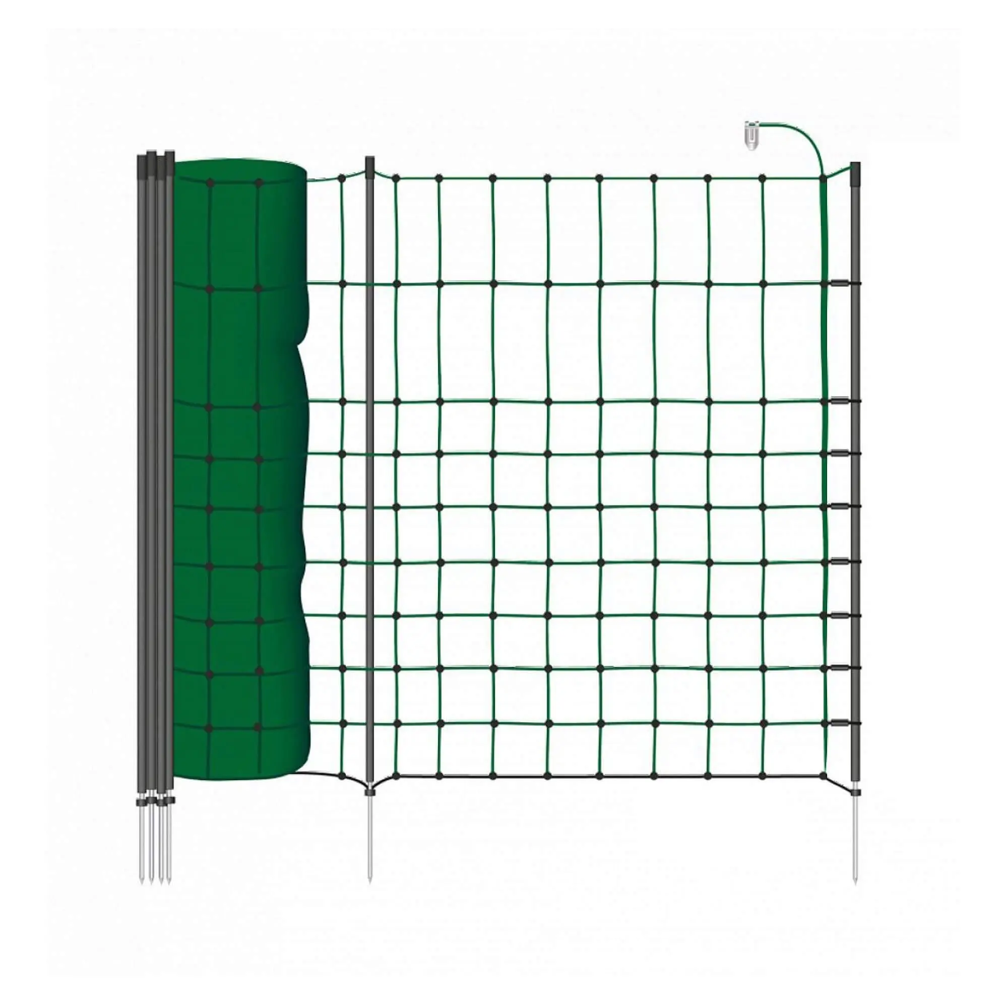 Zelená vodivá síť STANDARD elektrický ohradník pro psy, králíky, kočky, výška 65 cm, 50 m, 1 hrot