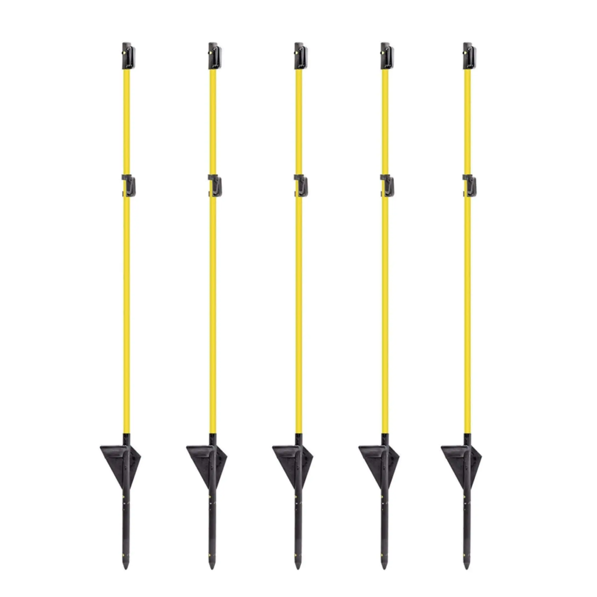 Sklolaminátové oválné tyčky pro ohradník 110 cm s nášlapem, hrotem a 2 izolátory - 100 ks