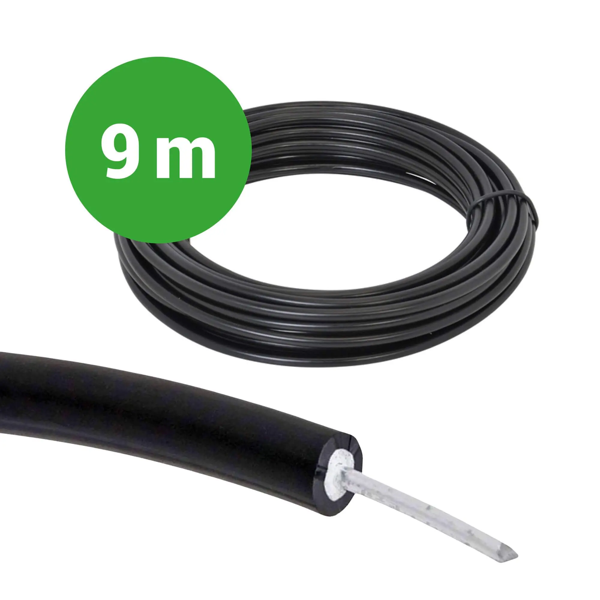 Vysokonapěťový hliníkový kabel s průměrem 1,6 mm pro elektrický ohradník - 9 m