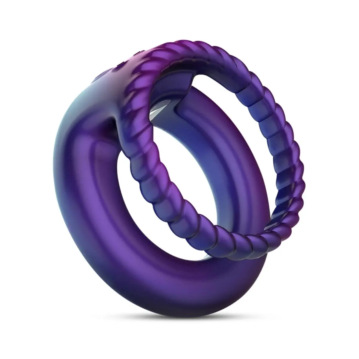 Kroužek na penis HUEMAN Jupiter Vibrating Cock and Ball Ring modrý