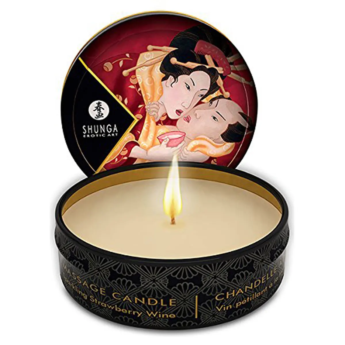 Svíčka masážní Shunga Sparkling Strawberry-Romance 30 ml