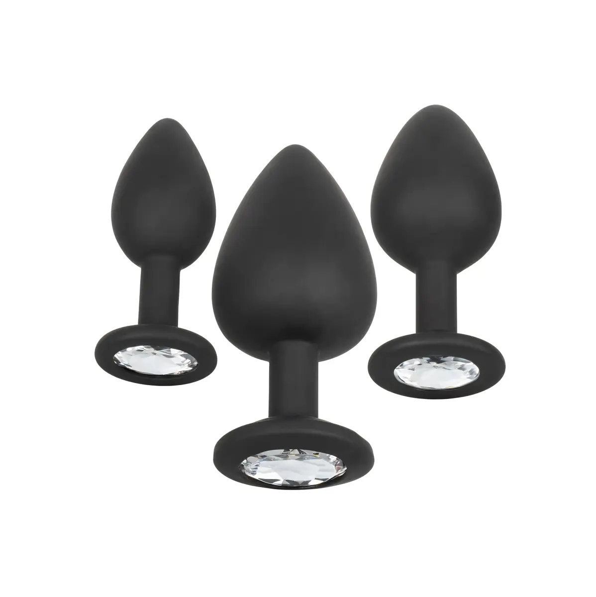Sada análních kolíků CalExotics Silicone Gem Anal Kit černá