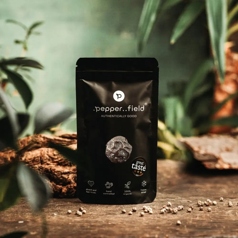 Kampotský pepř zelený lyofilizovaný se solí - doypack 50 g