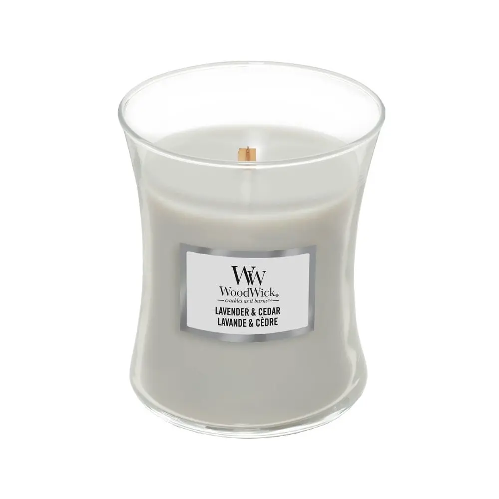 Vonná svíčka WoodWick střední - Lavender & Cedar
