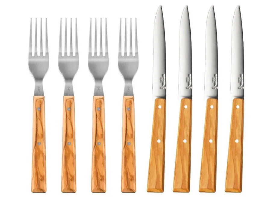Sada příborů Opinel, 4 páry, oliva