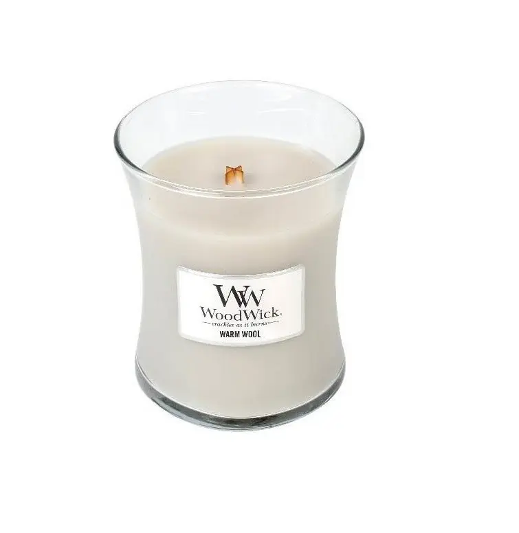 Vonná svíčka WoodWick střední - Warm Wool