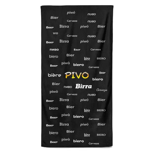Osuška Pivo - jazyky (Velikost osušky: 100x170cm)