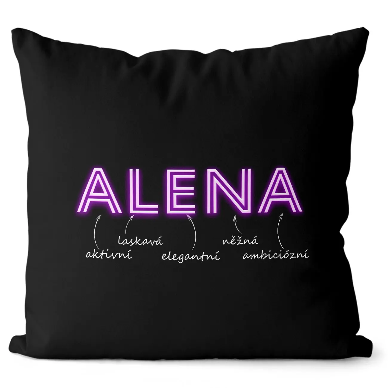 Polštář Ženská jména - NEON (Velikost: 40 x 40 cm, Jméno: Alena)