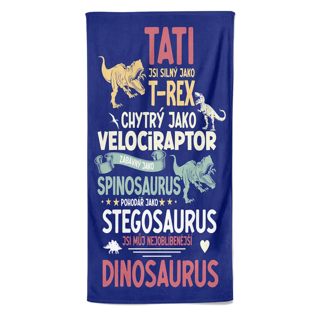 Osuška Tatínek – dinosauři (Velikost osušky: 100x170cm)