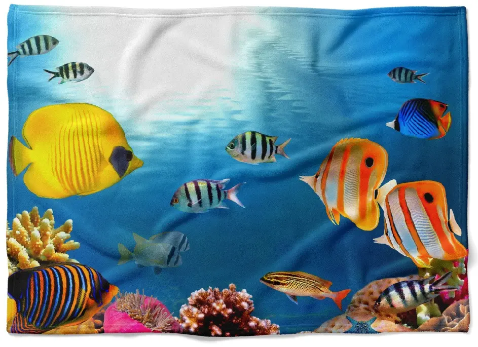 Deka Mořské dno 2 (Rozměr : 200 x 140 cm, Podšití beránkem: NE)