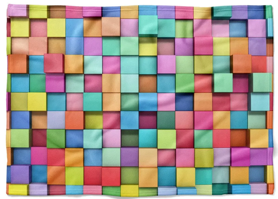 Deka Barevné kostky (Rozměr : 150 x 120 cm, Podšití beránkem: NE)