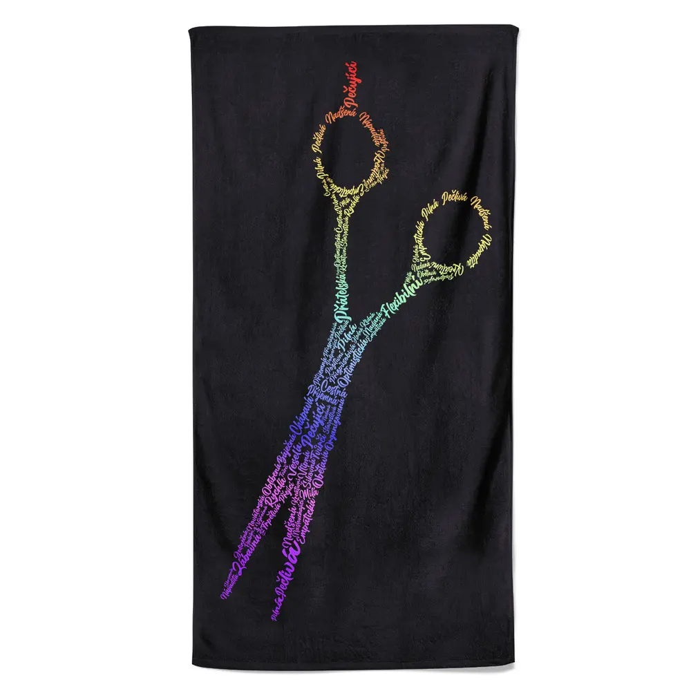 Osuška Kadeřnice – nůžky (Velikost osušky: 100x170cm)