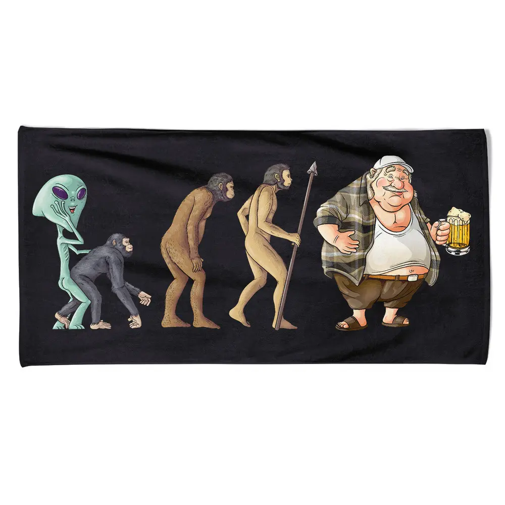 Osuška Evoluce pivaře (Velikost osušky: 100x170cm)