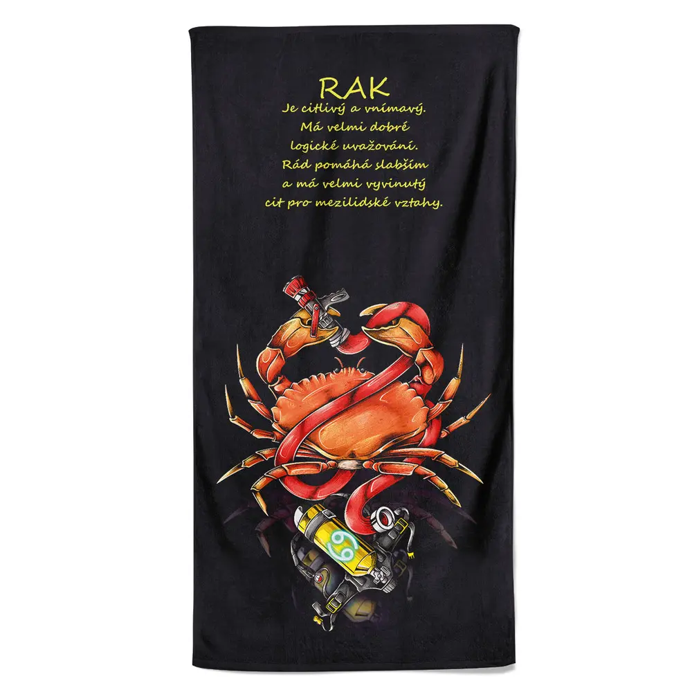 Osuška Hasičské znamení Rak (Velikost osušky: 100x170cm)