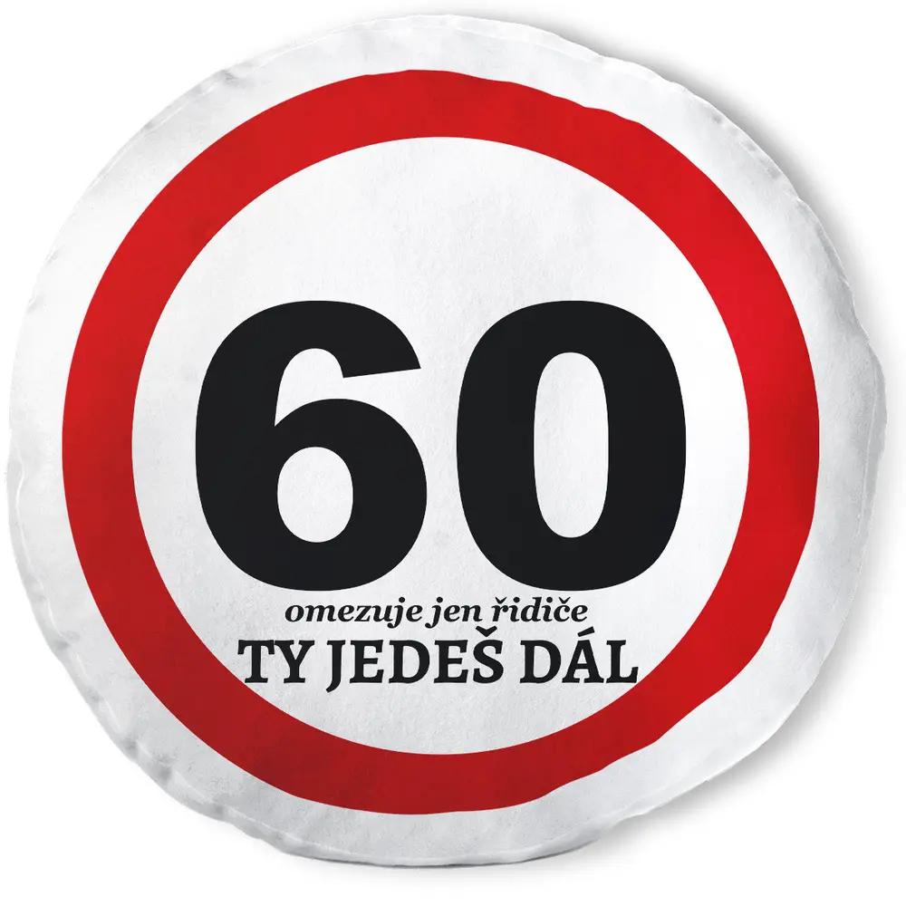 Kulatý polštář Ty jedeš dál – 60 let