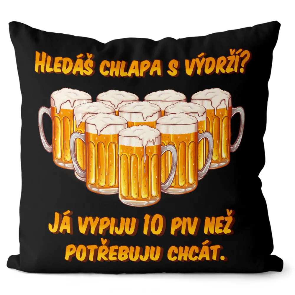 Polštář Chlap s výdrží (Velikost: 40 x 40 cm)