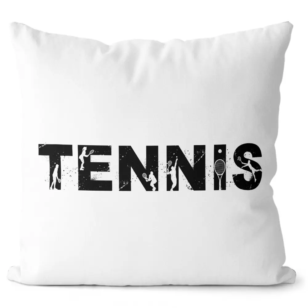 Polštář Tenis – silueta (Velikost: 55 x 55 cm)